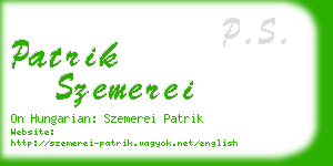 patrik szemerei business card